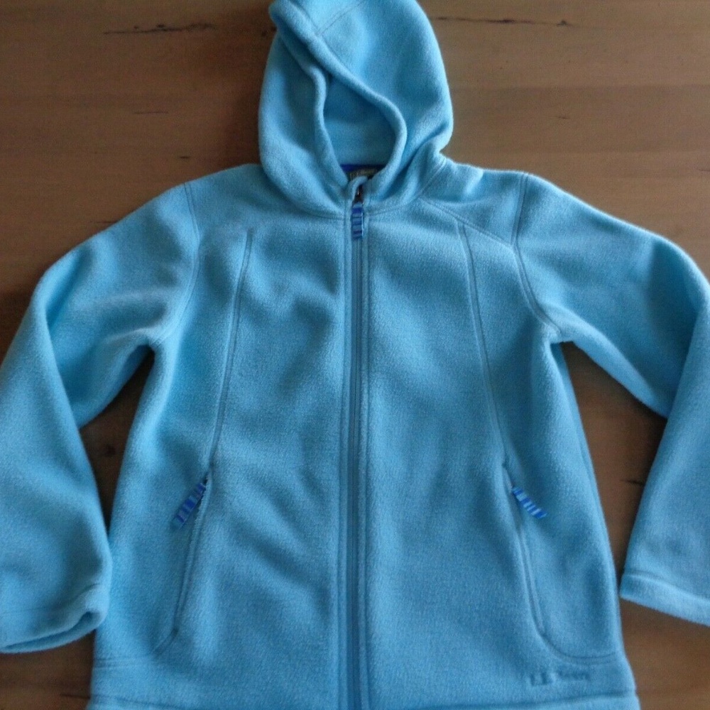Girls Fleece Aqua Jacket M 10-12 Wind Resistant